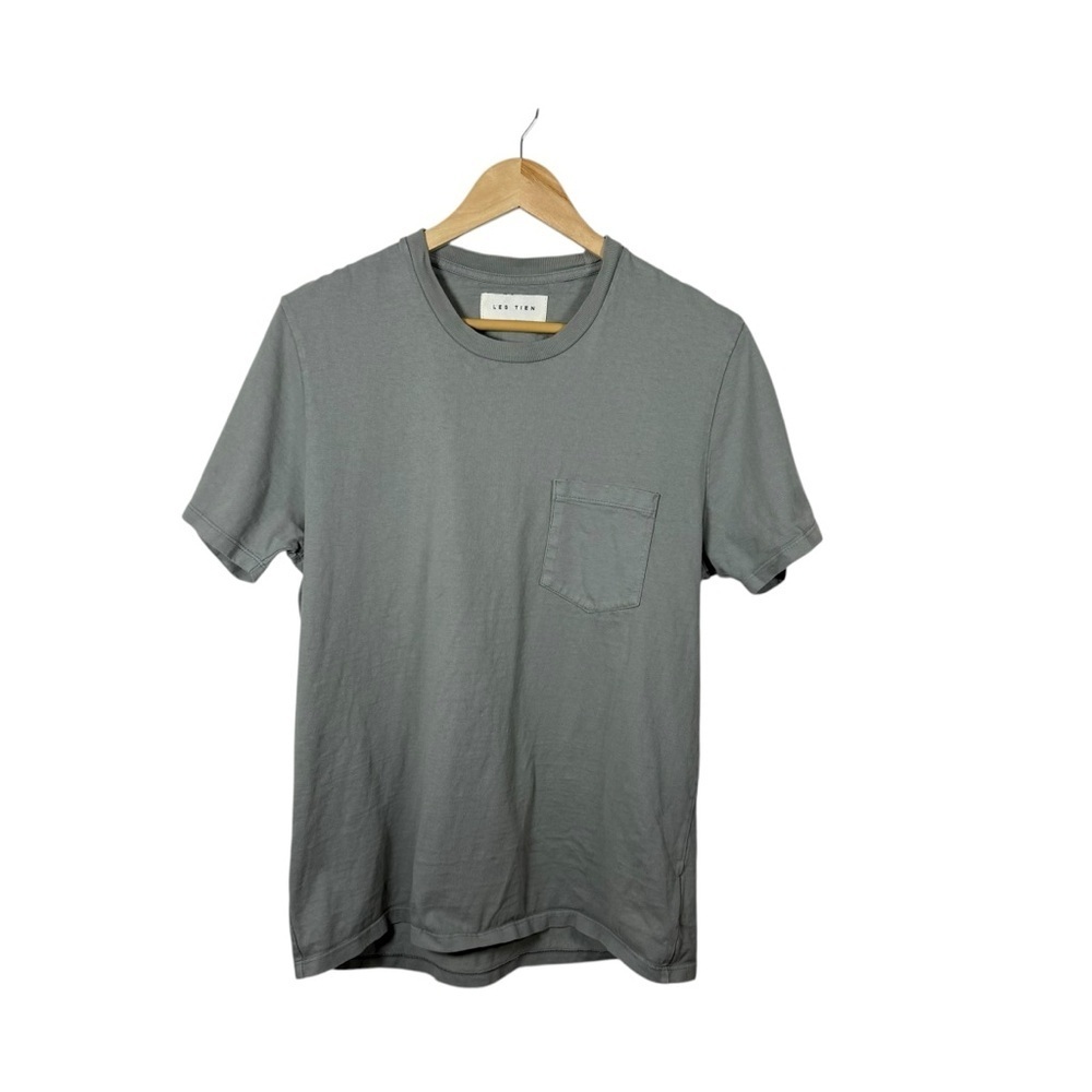 Les Tien Men’s Classic Crewneck Pocket Tee in Sage Green Size S